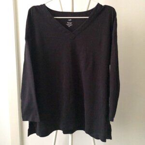J.JILL SIMPLY SUPIMA V-NECK TUNIC KNIT T-SHIRT LONG SLEEVE MP NWOT